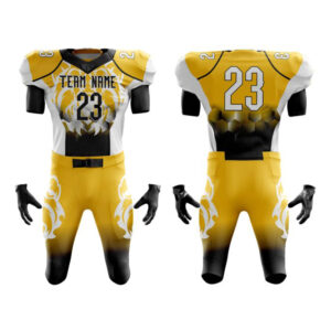 purple American football uniform- yellow