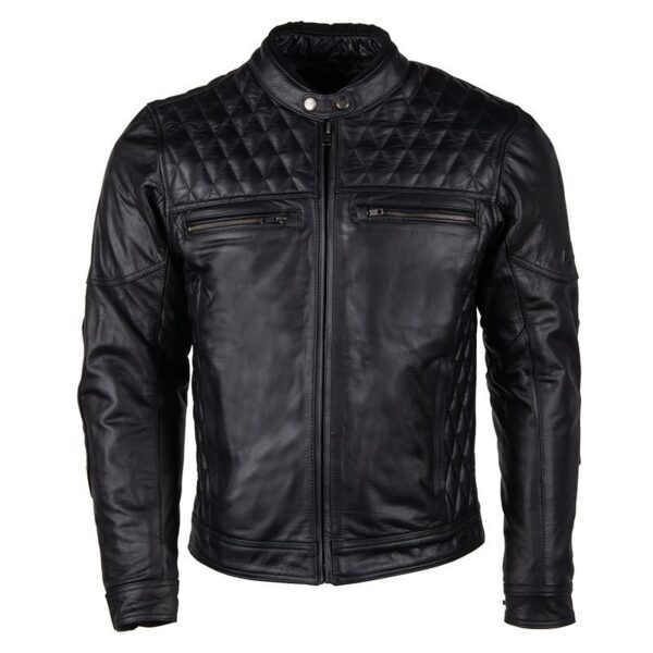 Mens Black Leather Retro Jacket